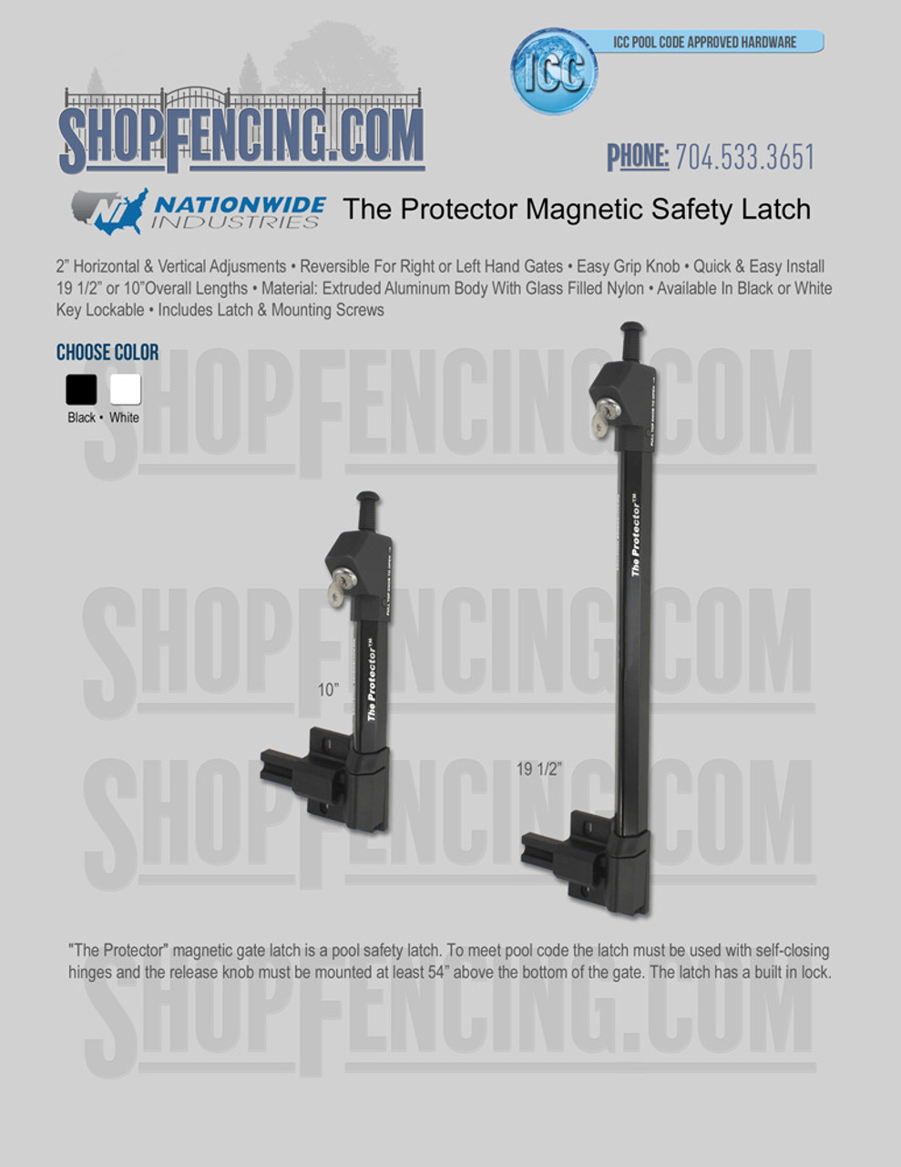 Nationwide Industries Magnetic Safety Gate Latch