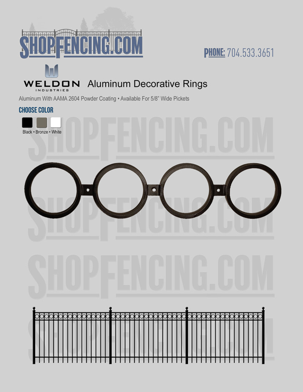 Aluminum Decorative Rings From ShopFencing.com