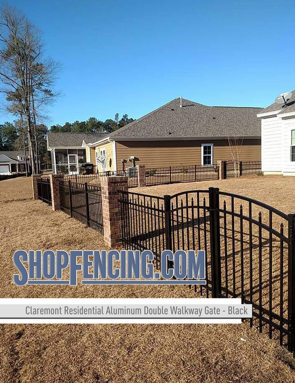 Residential Claremont Aluminum Double Walkway Gate - Rainbow Arch From ShopFencing.com