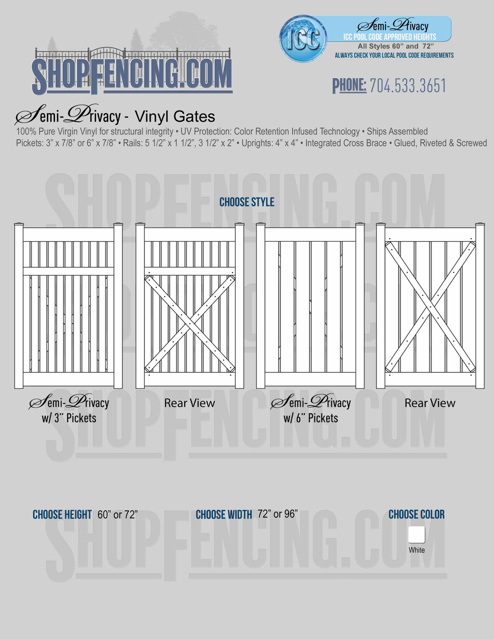 Vinyl Semi-Privacy Fence Gates from Shopfencing.com