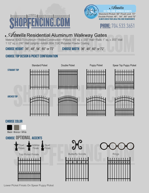 Residential Asheville Aluminum Walkway Gates From ShopFencing.com