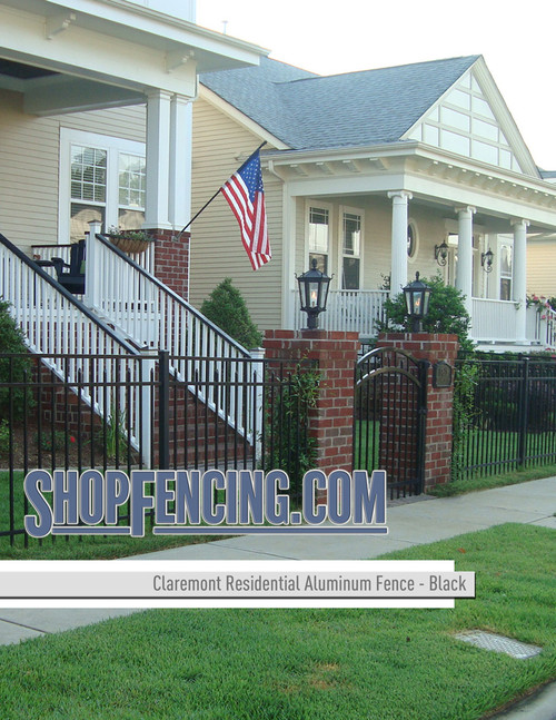 Black Residential Claremont Aluminum Fencing From ShopFencing.com