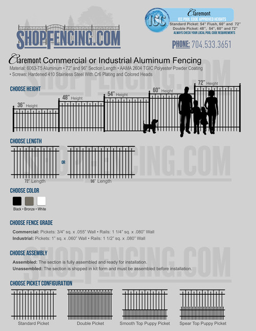 Commercial Grade Aluminum Fence Sections