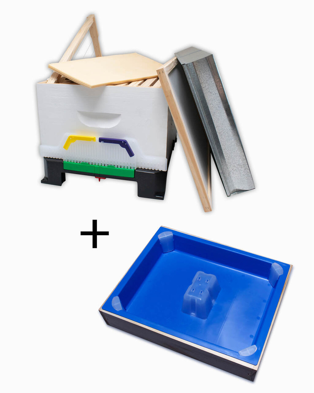 Paraffin Dipped and Painted Single Starter Hive with Top Feeder