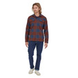 Patagonia L/S Organic Cotton Midweight Fjord Flannel - Men's - Mountain Plaid / Smolder Blue - on model