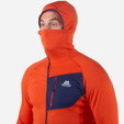 Mountain Equipment Eclipse Hooded Zip Tee - Men's - Magma / Medieval - on model