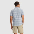 Outdoor Research Astroman Short Sleeve Sun Shirt - Men's - Lead Plaid - on model