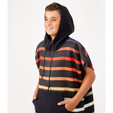 Nomadix Changing Poncho - X-Small - Pinstripes Multi - on model