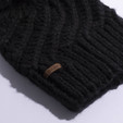Coal - The Maizy Knit Faux Fur Pom Beanie - Black - Cuff Detail