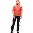 Falketind Down750 Hood - Women's - Orange Alert / Peach Amber - Model - Front