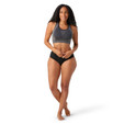 Smartwool - Intraknit Seamless Racerback Bra - Women's - Black Heather - Model Front Full View