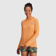 Outdoor Research ActiveIce Spectrum Sun Hoodie - Women's - Orange Fizz - on model