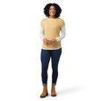 Smartwool Shadow Pine Colorblock Sweater - Women's - Honey Gold / Natural Donegal Marl - on model