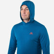 Mountain Equipment Glace Hooded Top - Men's - Mykonos Blue - on model