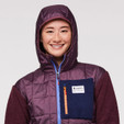 Cotopaxi Trico Hybrid Hooded Jacket - Women's - Wine / Wine - on model