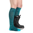 Darn Tough RFL Over-the-Calf Ultra-Lightweight - Women's - Neptune - with snowboard boot