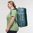 Cotopaxi Allpa 50L Duffel Bag - Blue Spruce / Abyss - with model