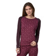 Patagonia Capilene Midweight Crew - Women's - Fire Floral / Night Plum - on model