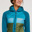 Cotopaxi Capa Hybrid Insulated Hooded Jacket - Women's - Gulf & Pine - zip detail