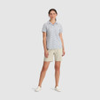 Outdoor Research Astroman Short Sleeve Sun Shirt - Women's - Titanium Dash Path - on model
