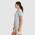 Outdoor Research Astroman Short Sleeve Sun Shirt - Women's - Titanium Dash Path - on model