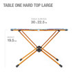 Helinox Table One Hard Top Large - Tie Dye - dimensions