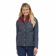 Patagonia Bivy Hooded Vest - Women's - Smolder Blue / Chicory Red - on model