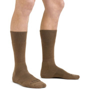 Man Wearing Darn Tough T4021 Boot Midweight Tactical Sock with Cushion Coyote Brown