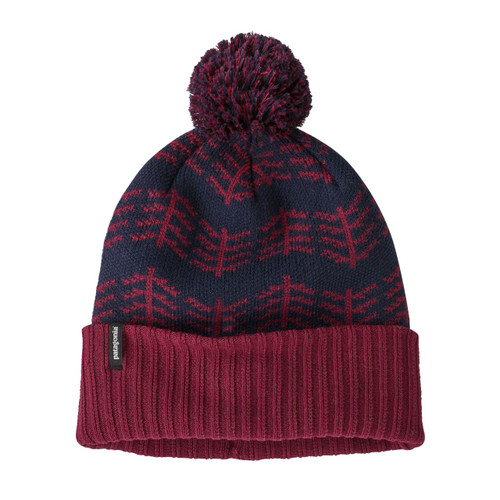 Patagonia Powder Town Beanie (Fall 2022) - Evergreen Growth / Wax Red