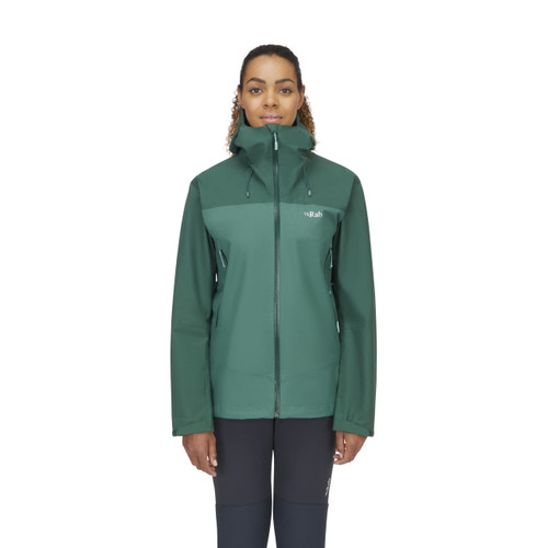 Rab Arc Eco Jacket - Women's - Green Slate / Eucalyptus - on model
