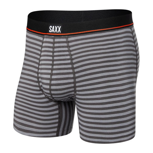 Saxx Non-Stop Stretch Cotton Boxer Brief - Men's - Hiker Stripe / Grey
