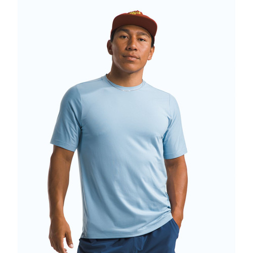 The North Face Dune Sky Short-Sleeve Crew - Men's - Steel Blue - on model