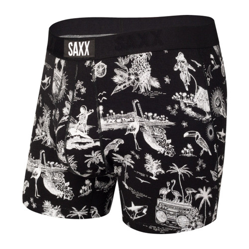 Saxx Ultra Boxer Brief Fly - Men's - Black Astro Surf And Turf