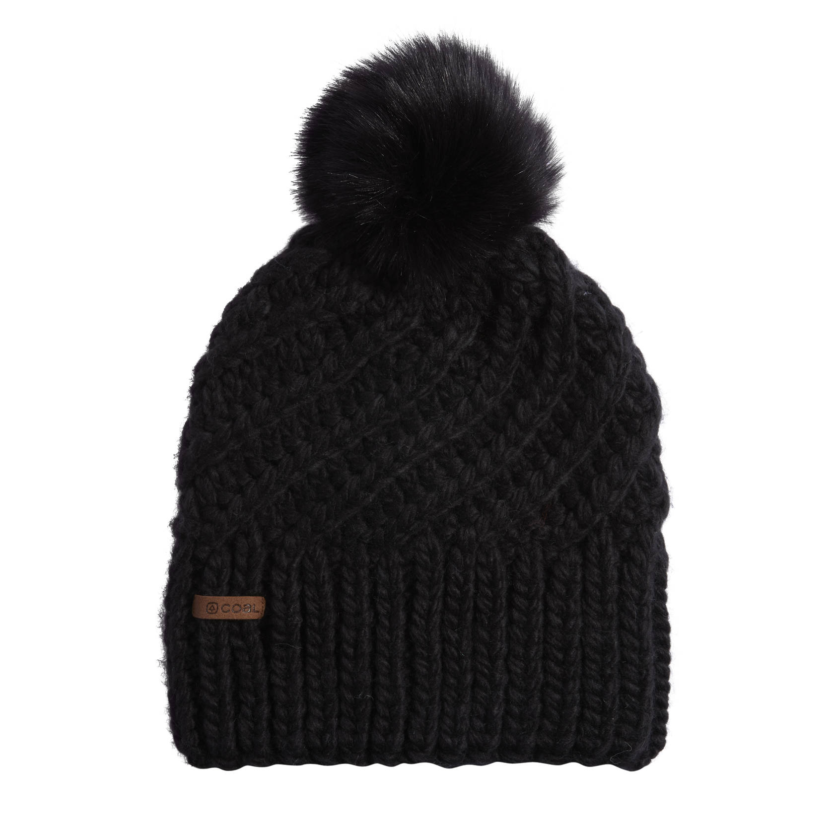 Fall Hike Faux Fur Pom Beanie in Dark Grey