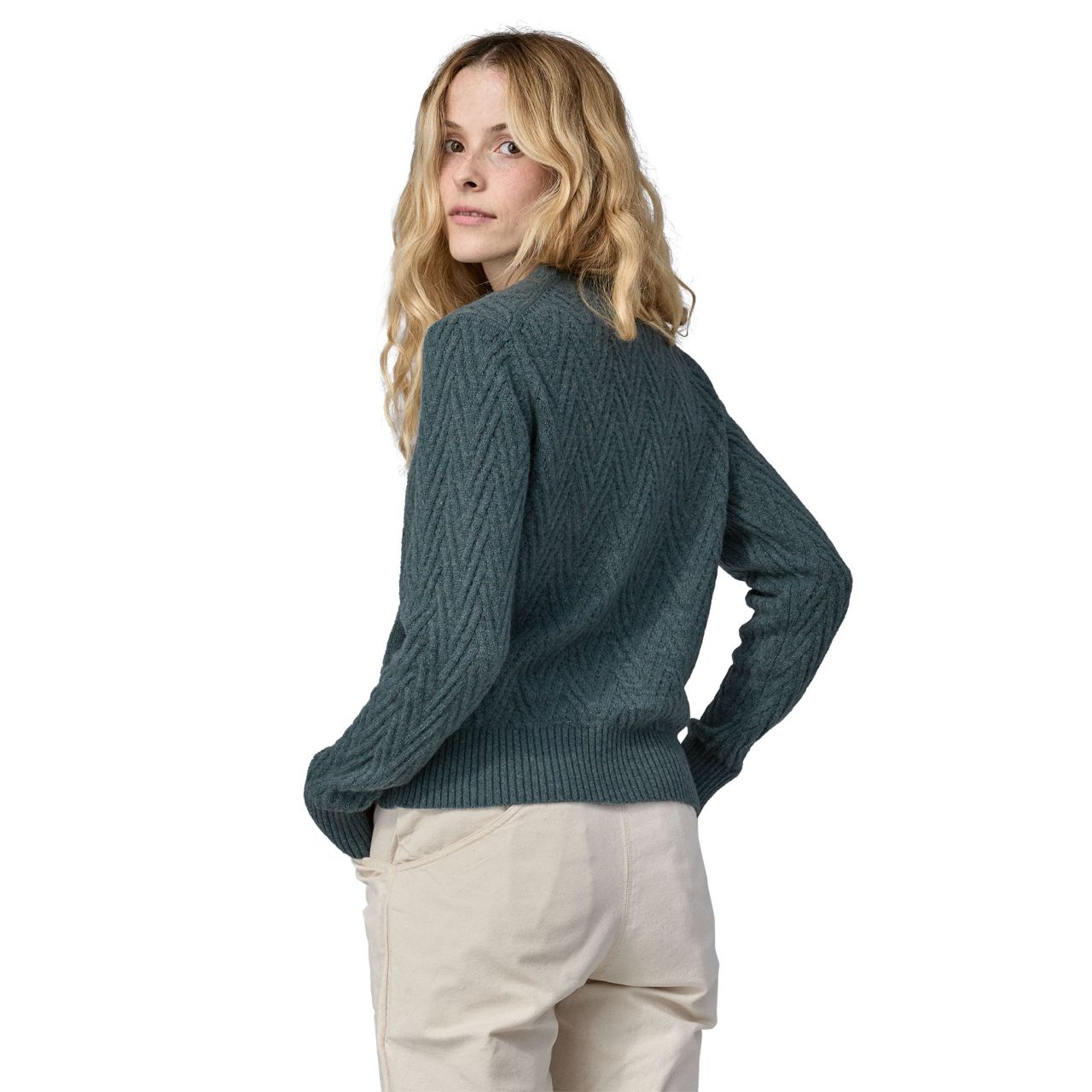 Patagonia Recycled Wool Crewneck Sweater - Women's Sea Song/Natural, M