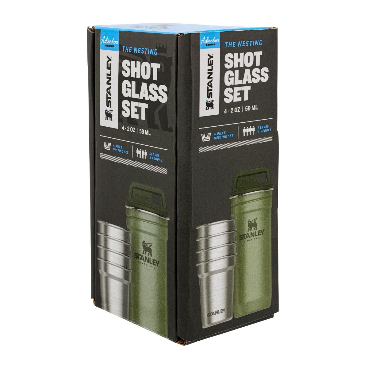 Stanley Adventure Pre-Party Shotglass & Flask Set Hammertone Green