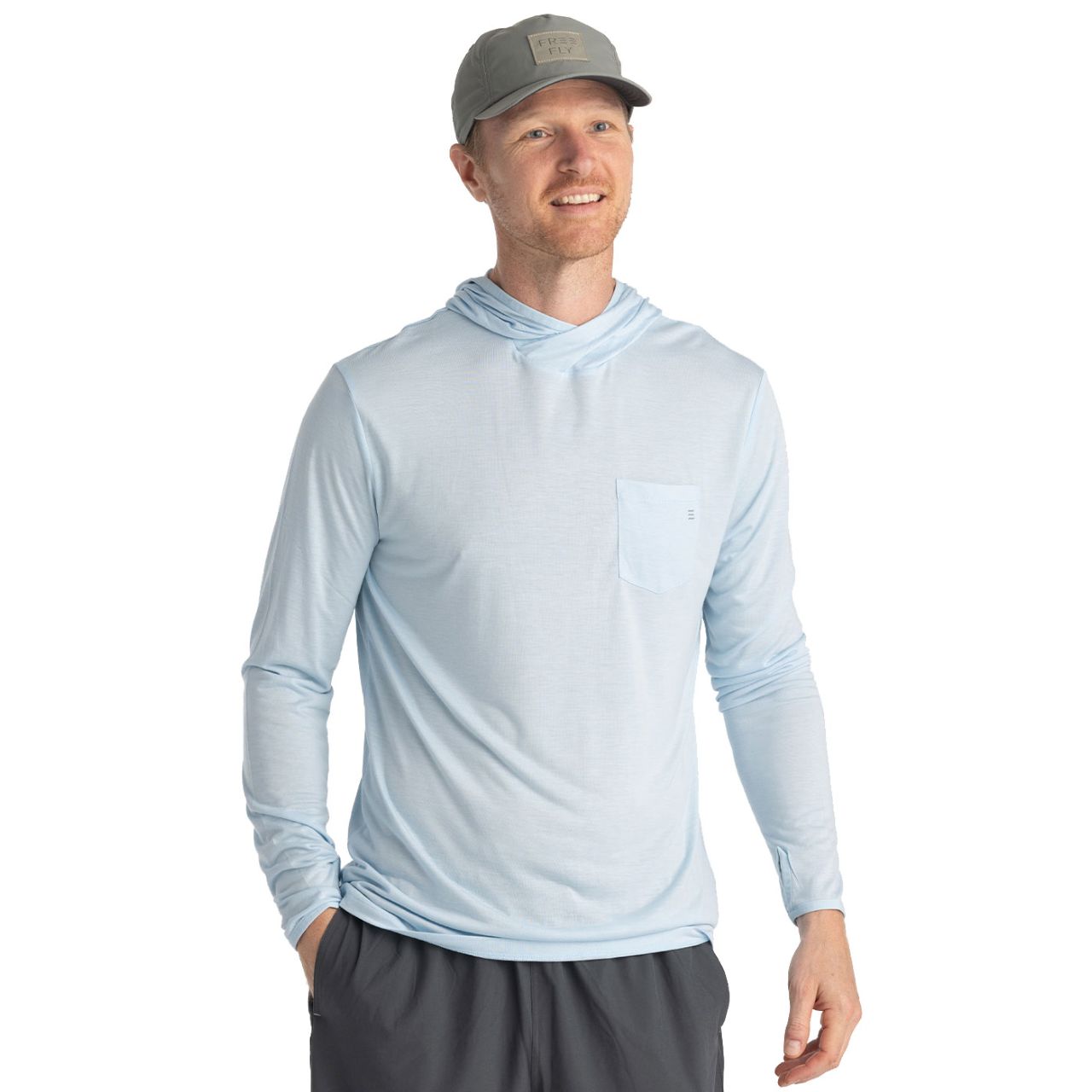 Free Fly Men's Bamboo Lightweight Hoody: Blue Bird