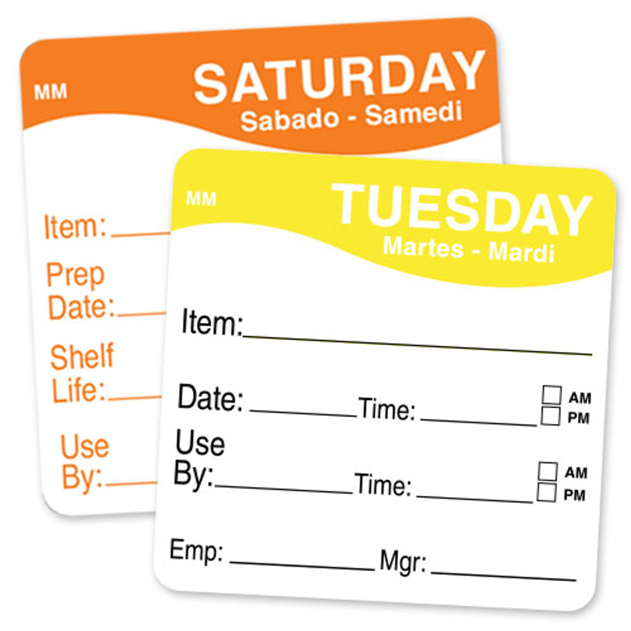 days of the week printable labels