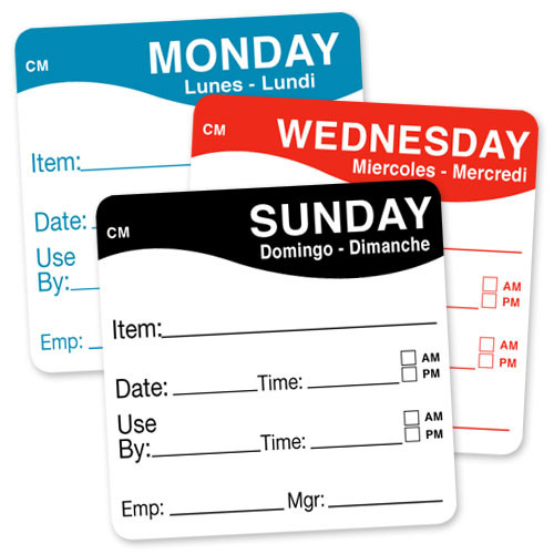 OfficeSmartLabels - Day of The Week Stickers Labels: 7 Days - 1 Round Dots  Color Coding - 7 Days of The Week Mark Stickers - Pressure Sensitive