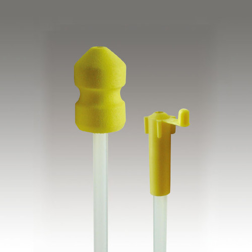 Yellow foam catheter with closing cap, 500 per box
