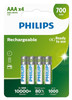 Philips AAA 700 mAh NiMH Rechargeable Batteries. 4 Pack