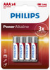 Philips AAA Power Alkaline Batteries (LR03, MX2400). 4 Pack