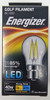 Energizer B22 4 Watt GOLF LED Filament Bulb. 470 Lumens. Equivalent - 40W (Opal/Warm White)