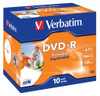 Verbatim DVD-R Blank Printable Discs 120 Mins 4.7GB 16x Speed 10 Pack