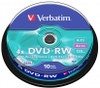 Verbatim DVD-RW Re-recordable Spindle 120 Min 4.7 GB. 10 Discs 