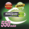 Lloyton AAA 550 mAh NiMH Rechargeable Batteries. 4 Pack