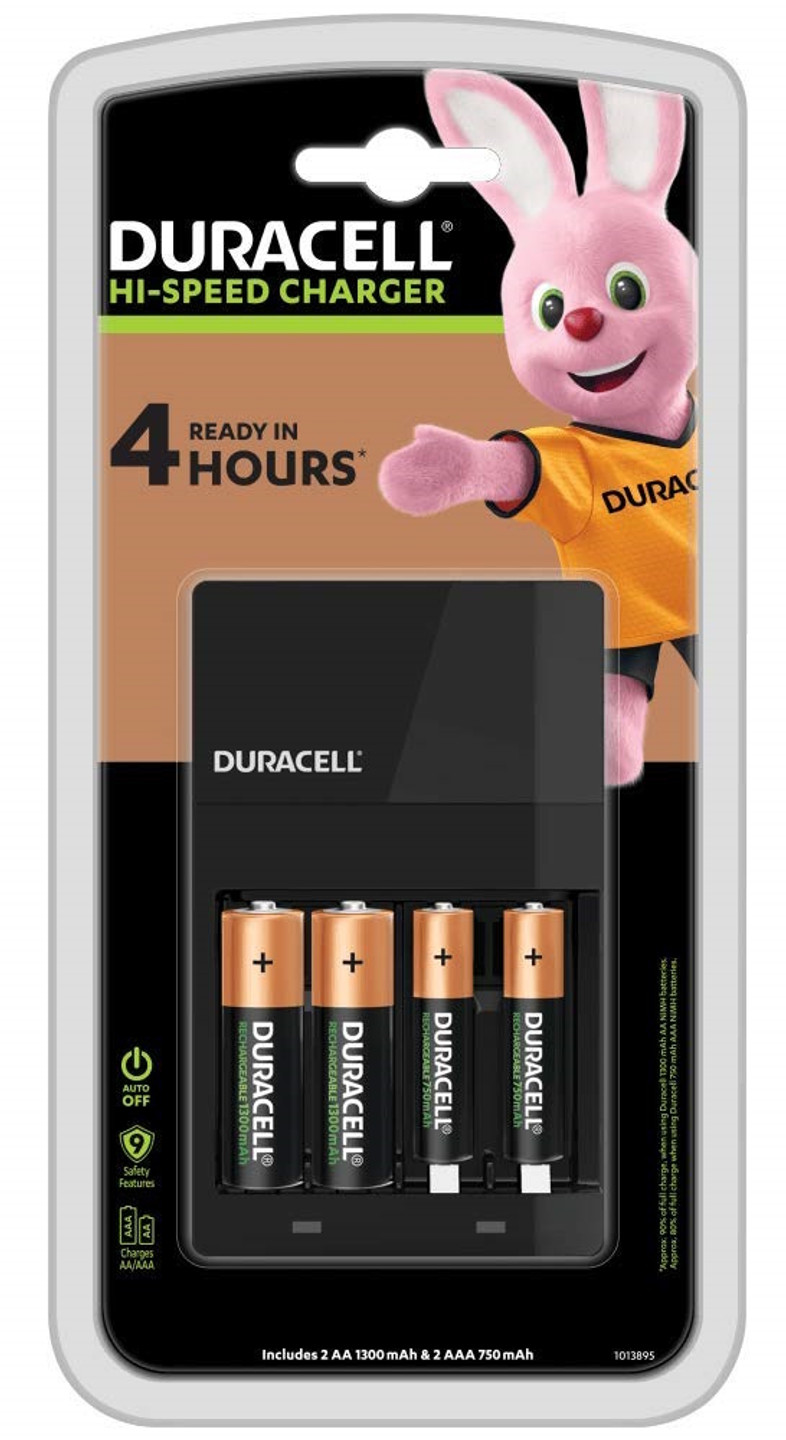 Duracell Rechargeable AA NiMH 1300mAh Batteries (Pack of 4)