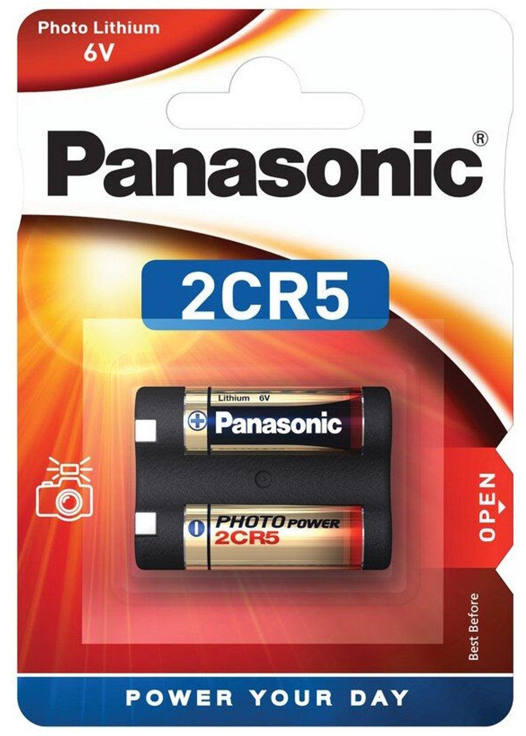 Panasonic 2CR5 6V Lithium Power Photo Battery (245). 1 Pack