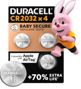 Duracell CR2032 3V Lithium Coin Cell Battery DL2032B4. 4 Pack