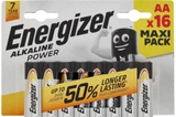 Energizer AA Alkaline Power Batteries (LR6, MN1500). 16 Pack